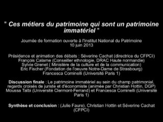 Journée de formation ouverte à l'Institut National du Patrimoine - Après-midi