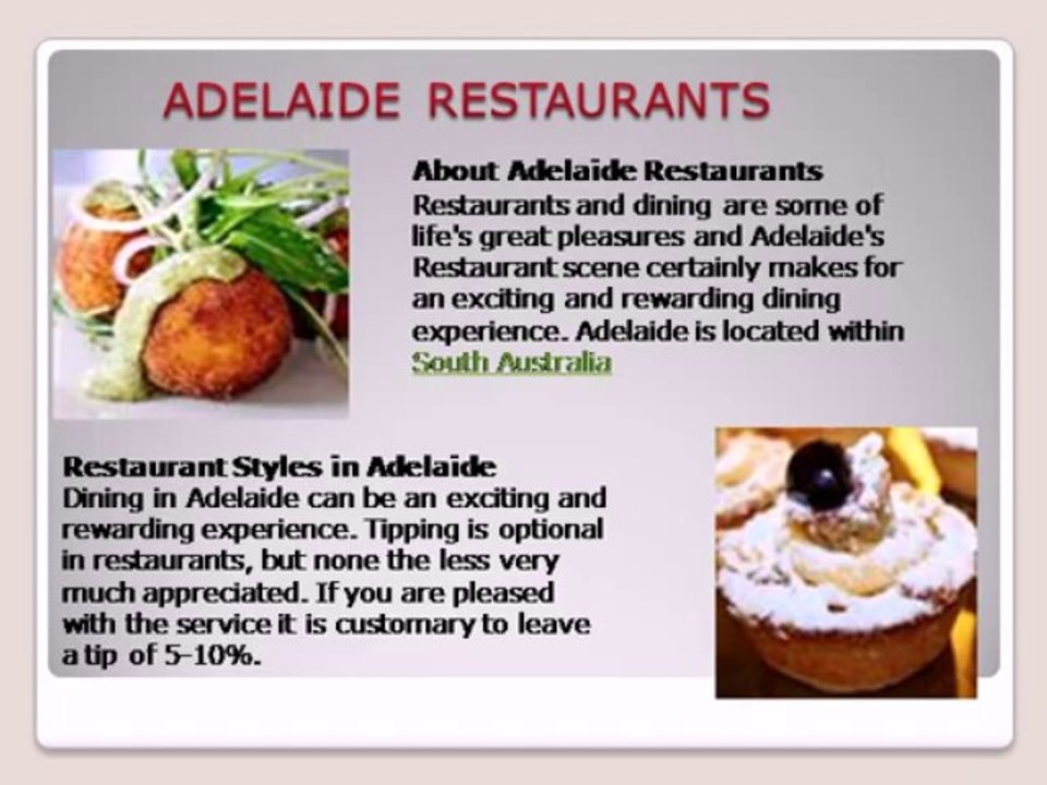 AGFG-Best Restaurants in Australia