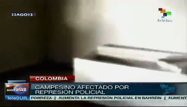 Campesinos colombianos enfrentan una fuerte represión policial