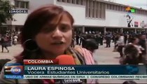Estudiantes universitarios se unen al paro nacional en Colombia