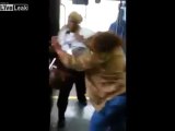 City bus driver beats passenger with keys. Big Fight!