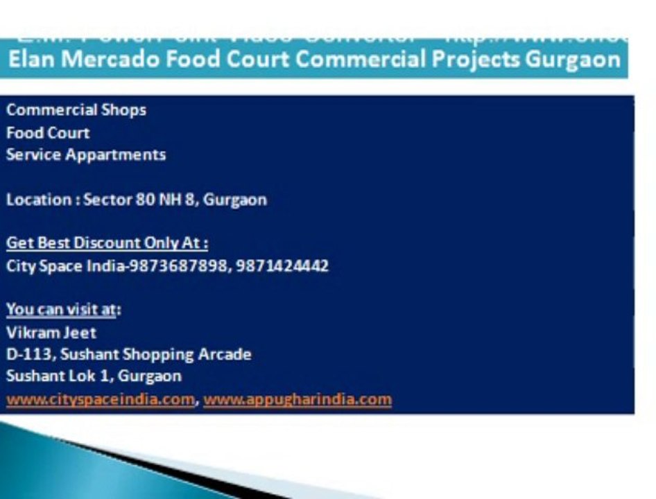 Sector 80 Gurgaon(#(elan Mercado==8826866550)#)food court Commercial