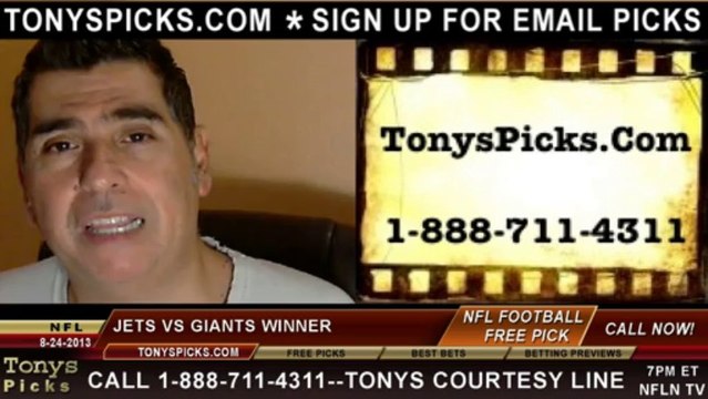 New York Giants vs. New York Jets Pick Prediction NFL Pro Football Odds Preview 8-24-2013