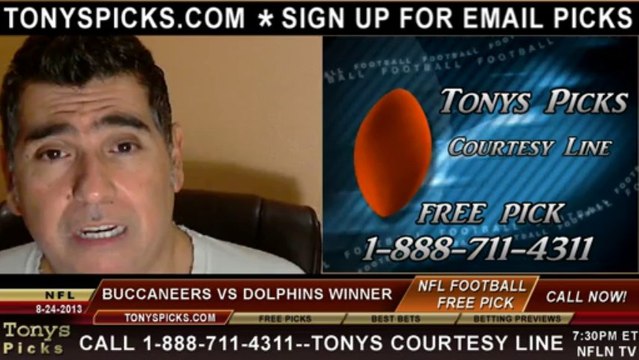 Miami Dolphins vs. Tampa Bay Buccaneers Pick Prediction NFL Pro Football Odds Preview 8-24-2013