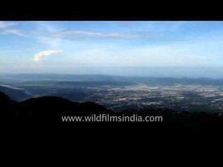 Dehra dun valley glistens after the rains, as seen from Landour