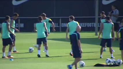 El Barça prepara el partido de liga contra el Málaga con Messi de baja