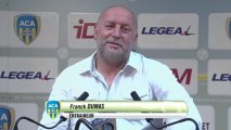 Conférence de presse AC Arles Avignon - Clermont Foot (1-0) : Franck  DUMAS (ACA) - Régis BROUARD (CF63) - 2013/2014