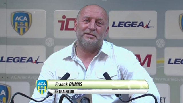 Conférence de presse AC Arles Avignon - Clermont Foot (1-0) : Franck DUMAS (ACA) - Régis BROUARD (CF63) - 2013/2014
