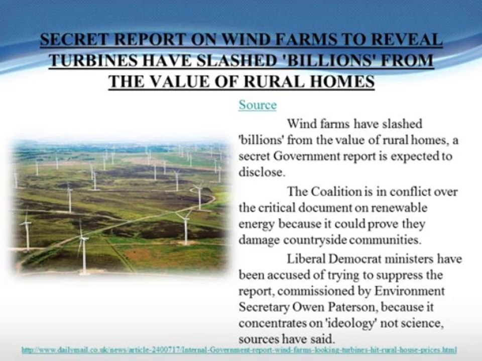 Crown Capital Management Environmental Effects: Secret report on wind farms to reveal turbines have slashed 'billions' from the value of rural homes