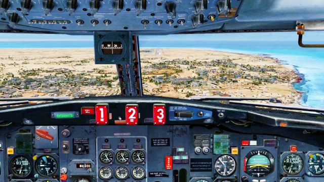 FSX Alitalia Boeing 727 Landing @ Djerba ( Cockpit ) ( HD )