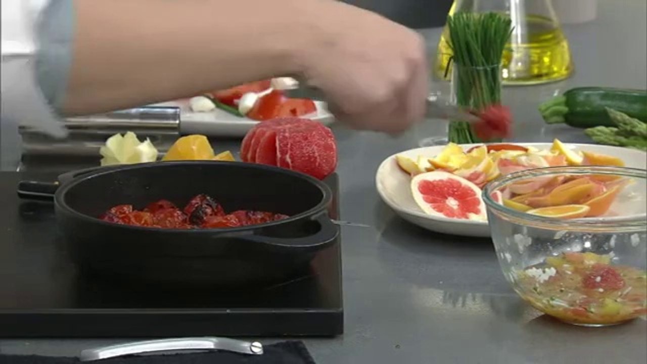 Verat amb vinagreta de cítrics i safrà