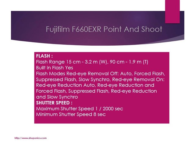 Fujifilm F660EXR Point And Shoot