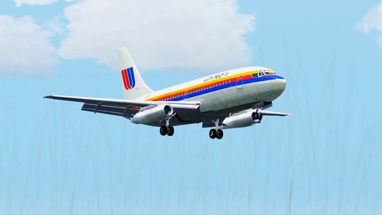 FSX United Boeing 737-200 Landing @ Las Americas ( Outside ) ( HD )
