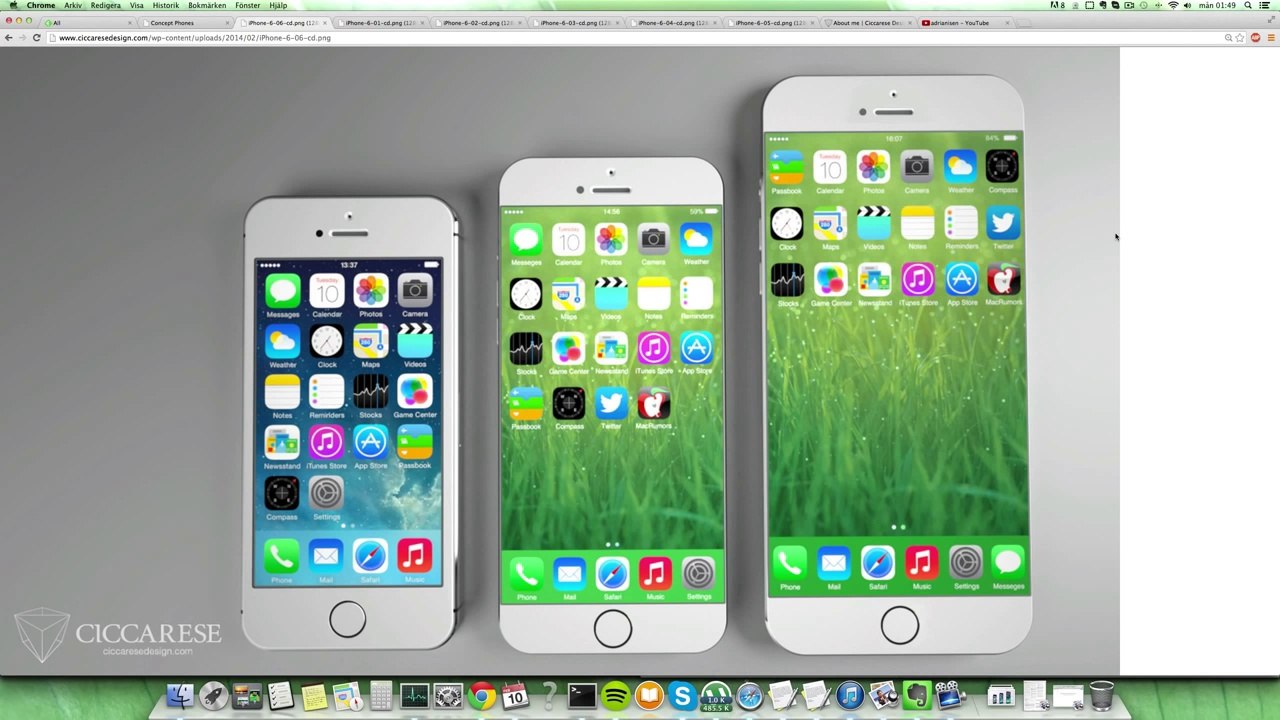 iPhone 5S 4  vs. iPhone 6 4.7  vs. iPhone 6 5.5  iOS 8 Amazing Comparison Concept 2014