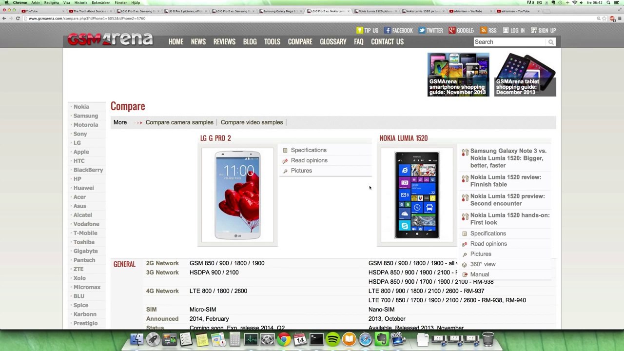 LG G Pro 2 vs. Nokia Lumia 1520 - Specs Comparison