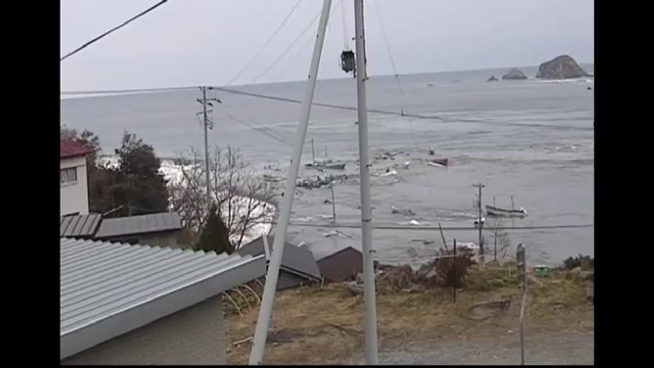 Tsunami at Cape Hirota, near Rikuzentakata, Iwate Prefecture