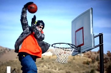 Snowboard and basketball : oh yeah!! - home made snowbaord park