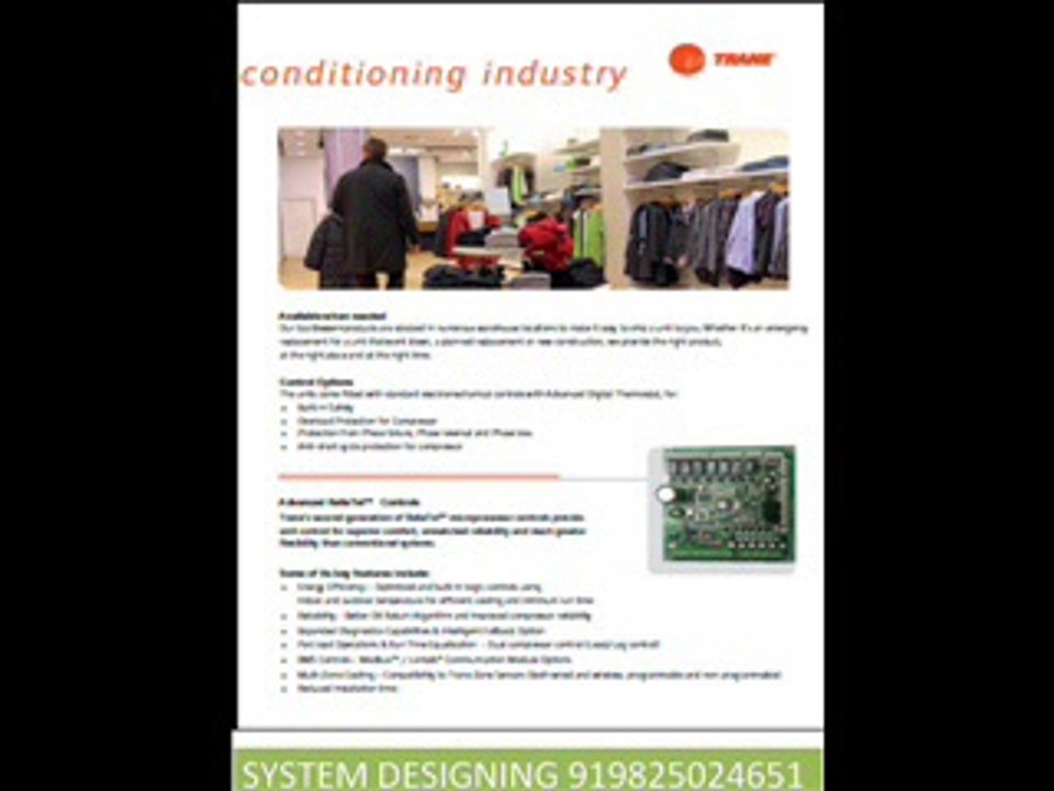 TRANE Aircooled DUCTABLES - System Designing 919825024651