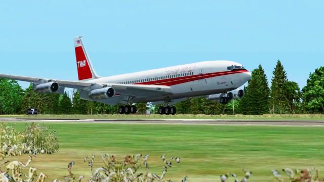 FSX TWA Boeing 707 Landing @ Eastern West Virginia Regional ( Outside ) ( HD )