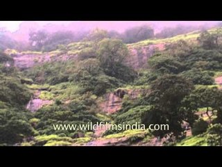 Foggy sky, sweet springs, rugged cliffs at  Neral Valley, Mumbai