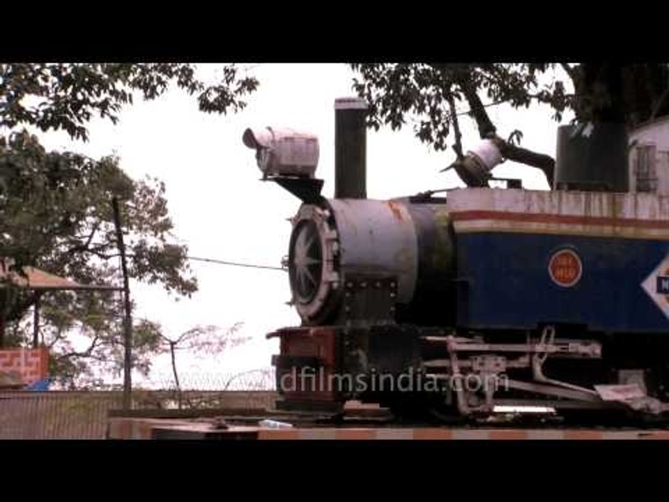 Old train engine on show at Matheran railway yard, Maharashtra