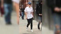 Rita Ora Struts Through New York in a Backless White Shirt