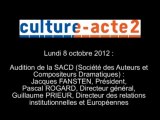 Mission culture-acte2 | audition de la SACD - Société des Auteurs et Compositeurs Dramatiques [aud