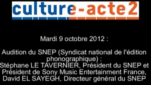 Mission culture-acte2 | audition du SNEP - Syndicat National de l'Édition Phonographique [audio]