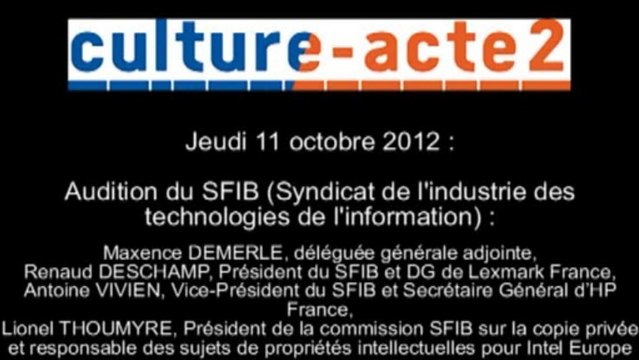 Mission culture-acte2 | audition du SFIB - Syndicat de l'industrie des technologies de l'information