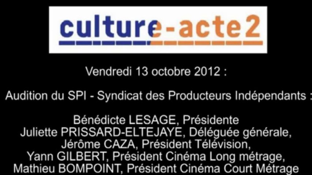 Mission culture-acte2 | audition du SPI - Syndicat des Producteurs Indépendants [audio]