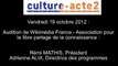 Mission culture-acte2 | audition de Wikimédia France-Association pour le libre partage de la connai