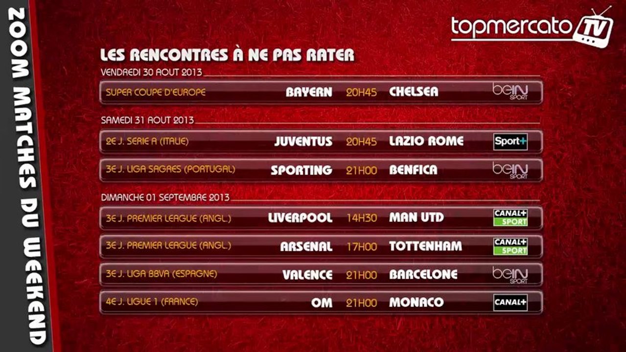 Le programme des affiches du weekend à ne pas manquer !