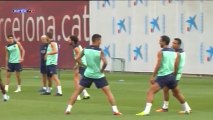 F.C. Barcelona train without Leo Messi in first session after Super Cup