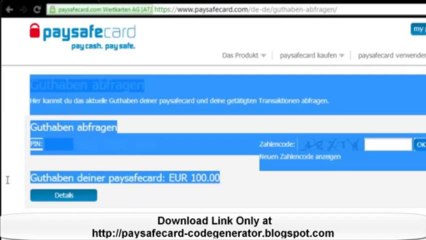 Free Paysafecard Code Generator [No Survey][Working] 2013