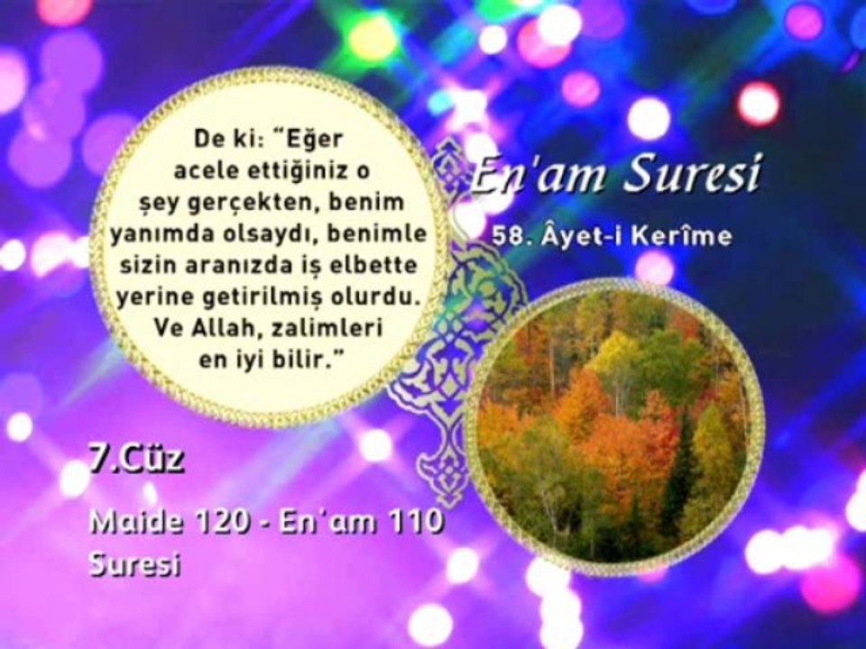 7. cüz 2. bölüm Ku'an- Kerim Hatim ve Meal okyay dernegi