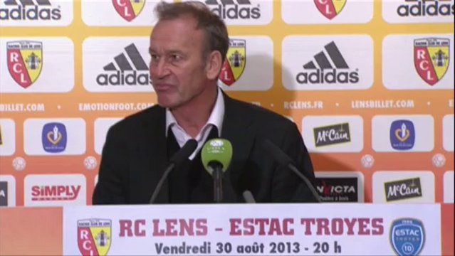 Conférence de presse RC Lens - ESTAC Troyes (1-0) : Antoine KOMBOUARE (RCL) - Jean-Marc FURLAN (ESTAC) - 2013/2014