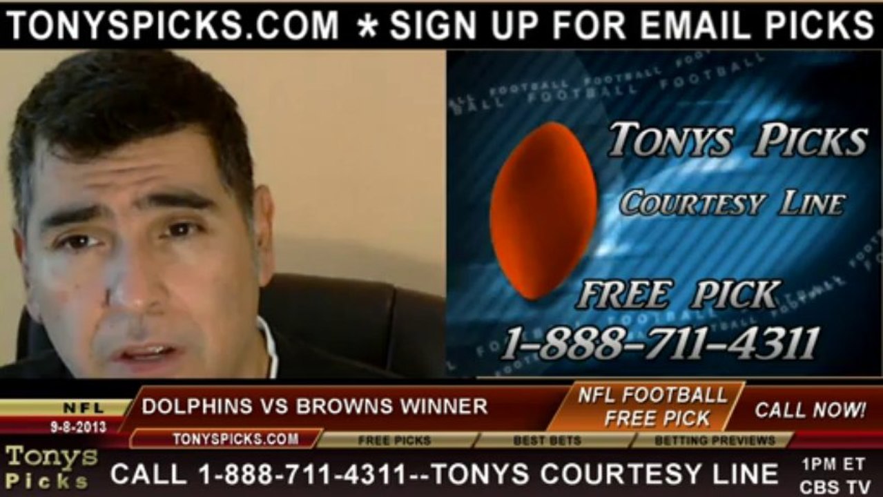 Cleveland Browns vs. Miami Dolphins Pick Prediction NFL Pro Football Odds Preview 9-8-2013