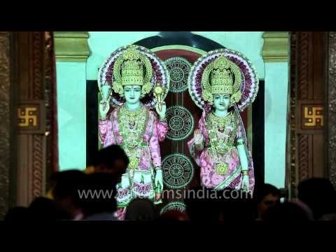 Idols of Radha and Krishna at Birla Mandir on Janmashtami
