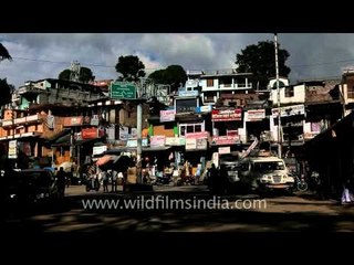 Bus to Delhi standing on small bus stand of Lohaghat