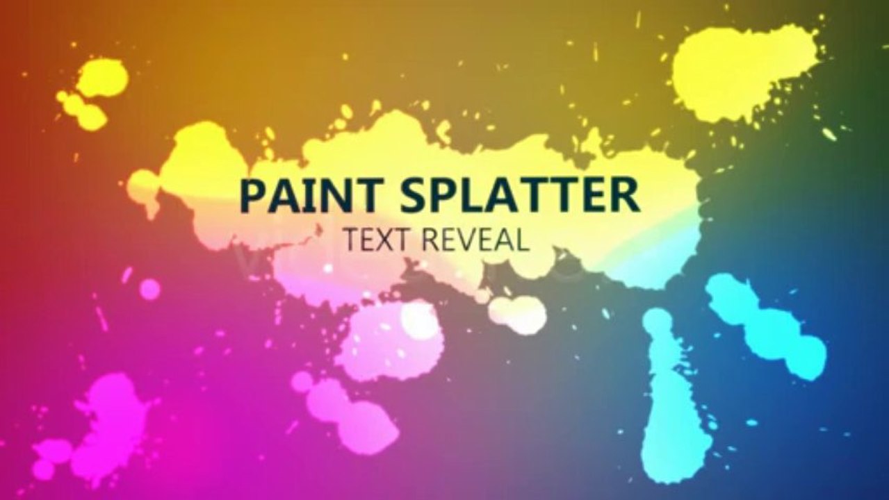 Reveal Text and Logo with Paint Splatters - After Effects Template