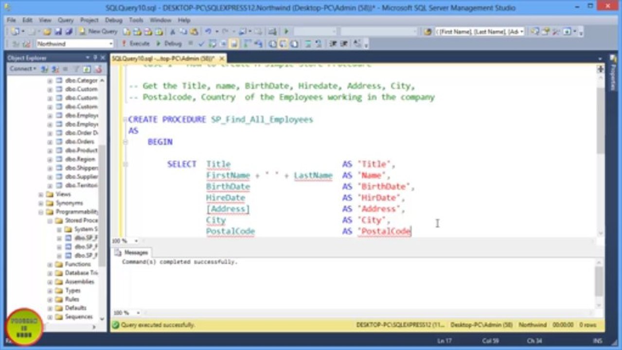 SQL Tutorial In Urdu - Create Your First Stored Procedure