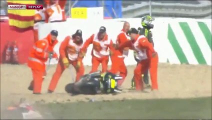 Triple crash en Moto GP!