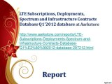 LTE Subscriptions, Deployments, Spectrum and Infrastructure Contracts Database Q1’2012 database