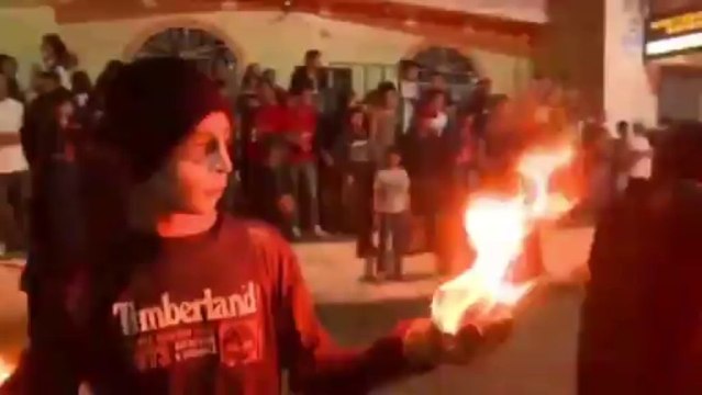 Firefight Celebration : crazy guys playing with fireball!