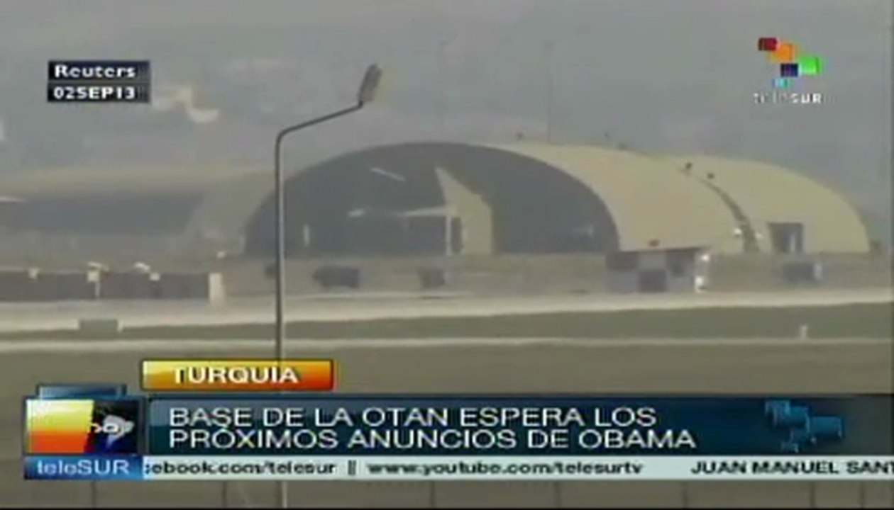 Turquía: base aérea de la OTAN atenta a próximos anuncios de Obama