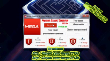 MEGA Premium Account Generator 2013 1.0v New Download
