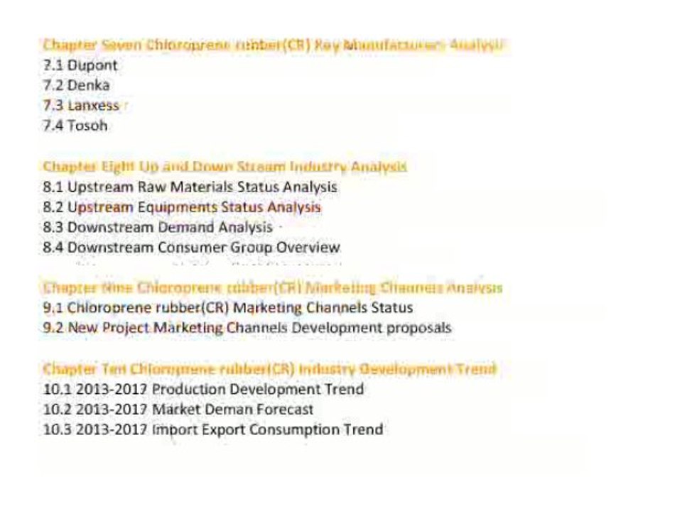 Global And China Chloroprene Rubber CR Industry 2013 @ http://www.qyresearchreports.com/
