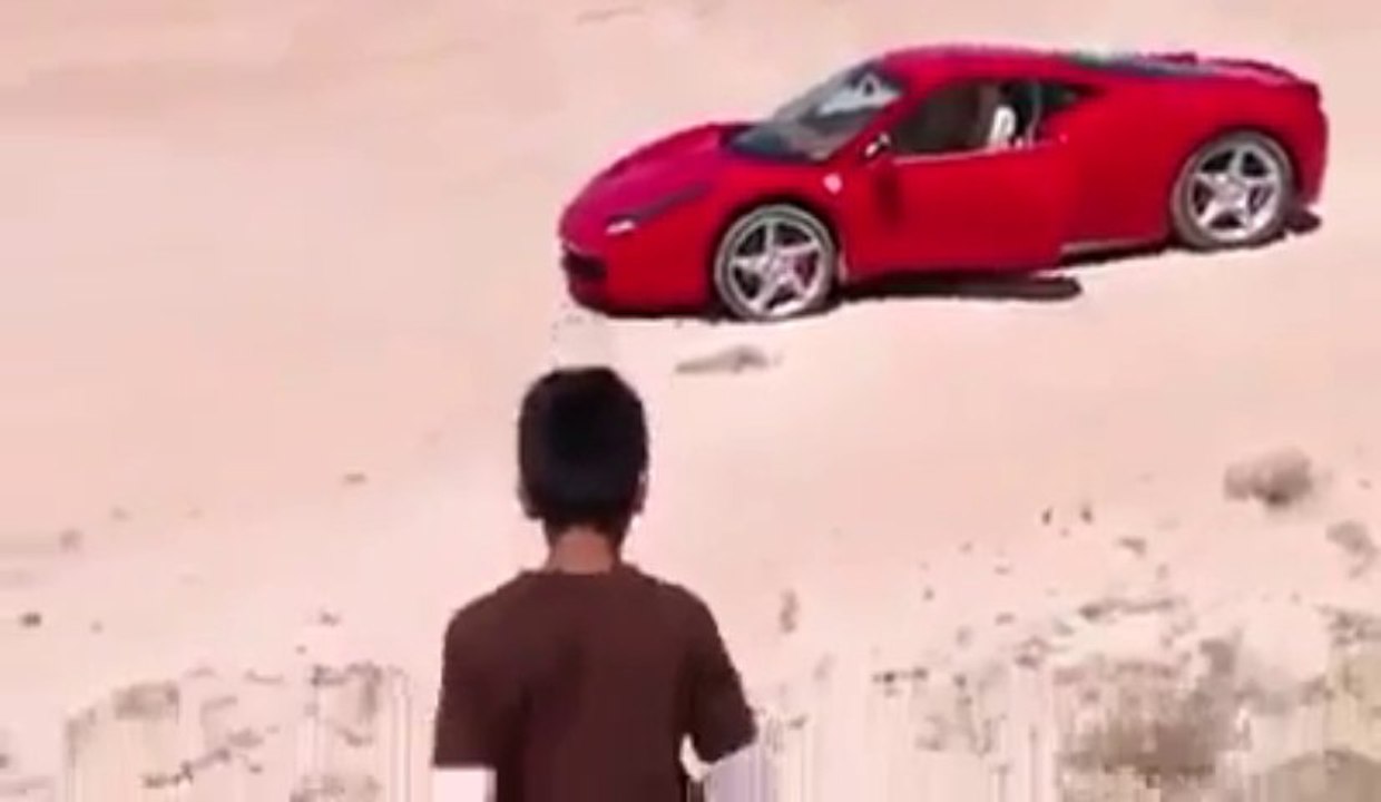 A kid drives a Ferrari and make some Drifts in Libya!