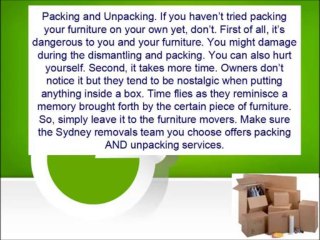 What to check on  Sydney Removals Services