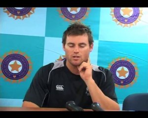 New Zealand A all rounder Douglas Bracewell press conference